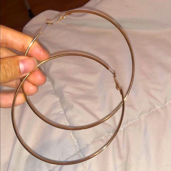 Big ass Gold hoops - Picture 2 of 2